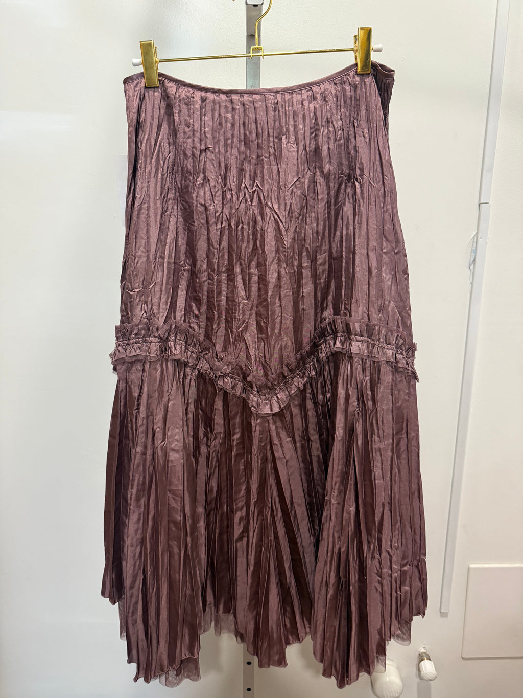 French Mauve Crinkle Skirt Set