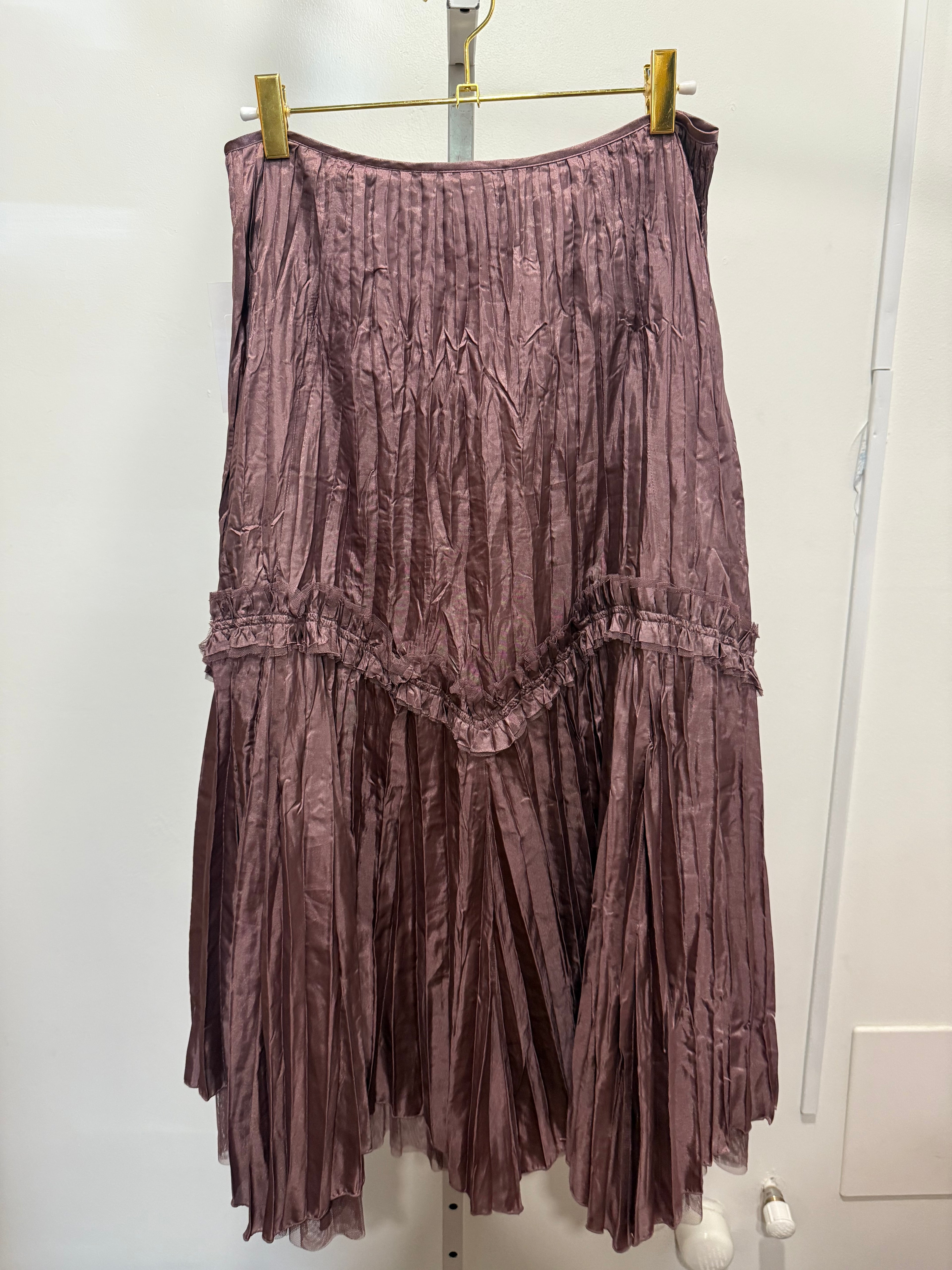 French Mauve Crinkle Skirt Set