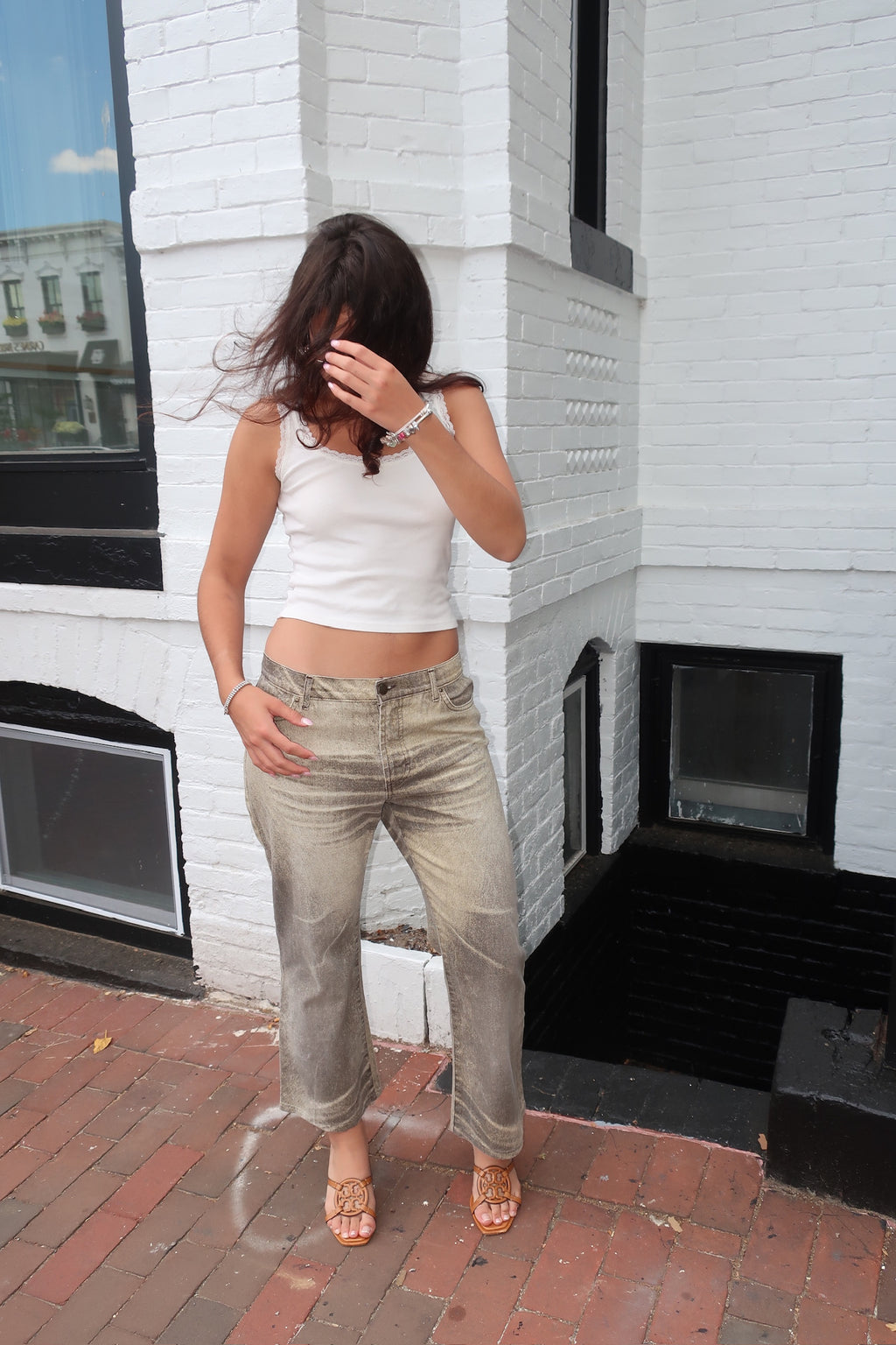 Cavalli Khaki Faded Jeans