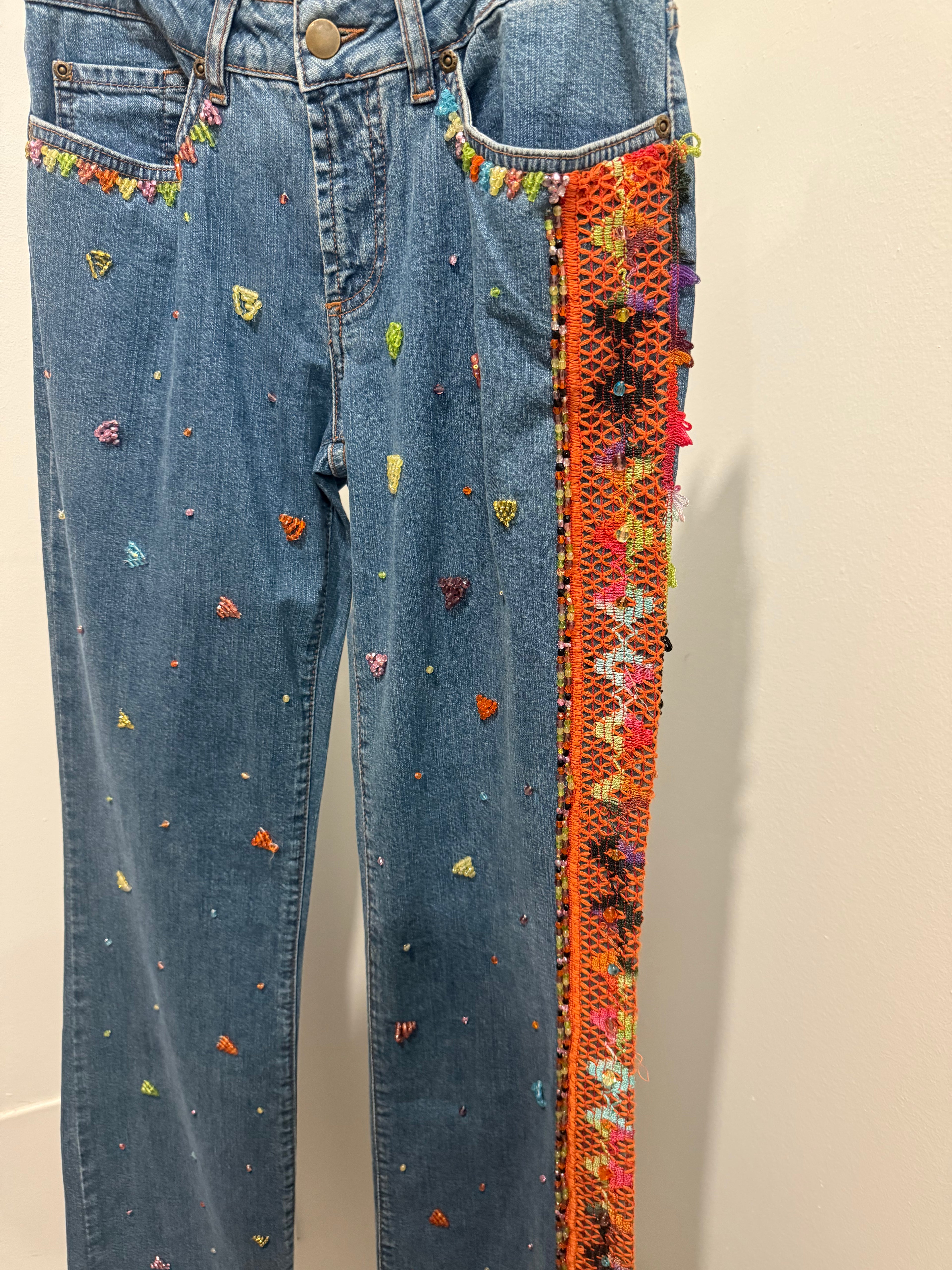 Euro 2000s Beaded Jeans