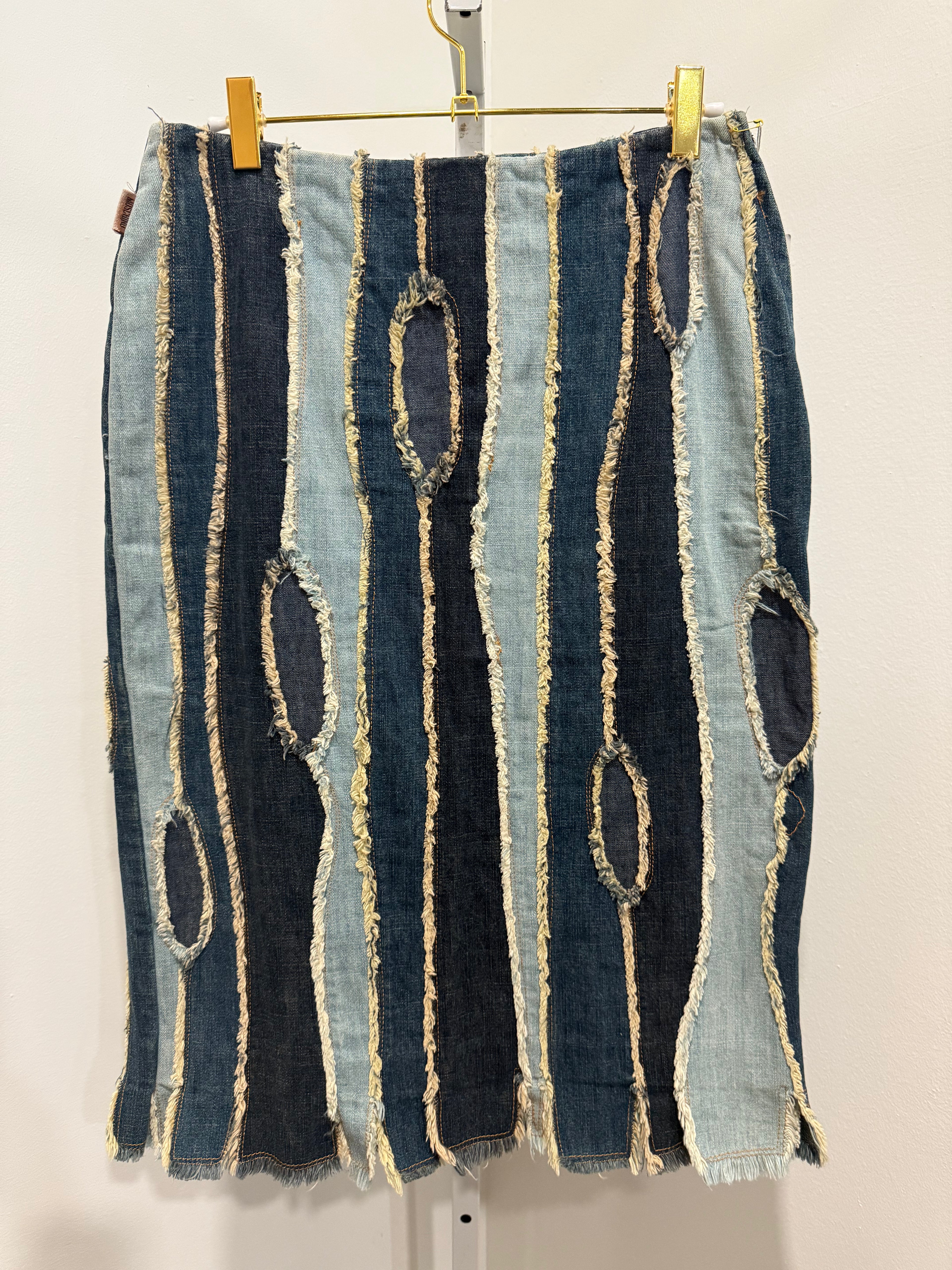 Moschino 
Distressed Denim 
Skirt