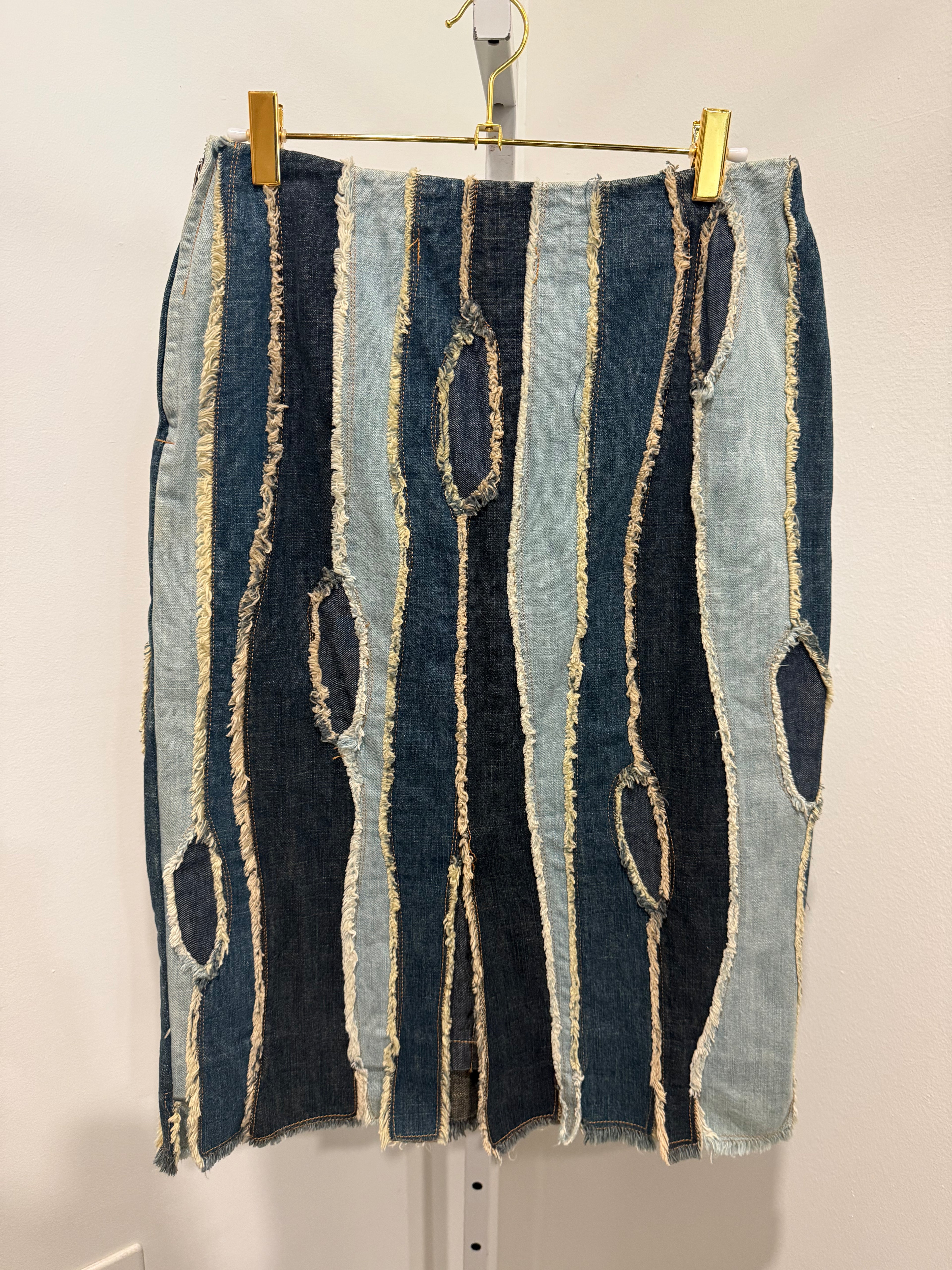 Moschino 
Distressed Denim 
Skirt