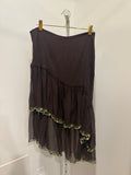 Brown Silk Flowy Skirt