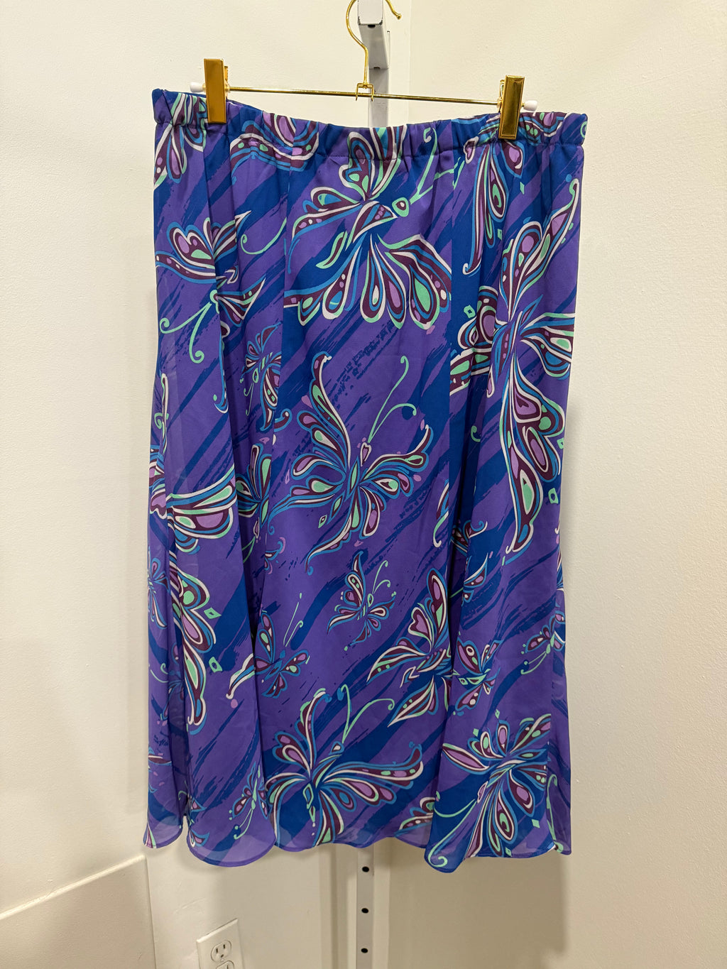 Butterfly pattern midi skirt