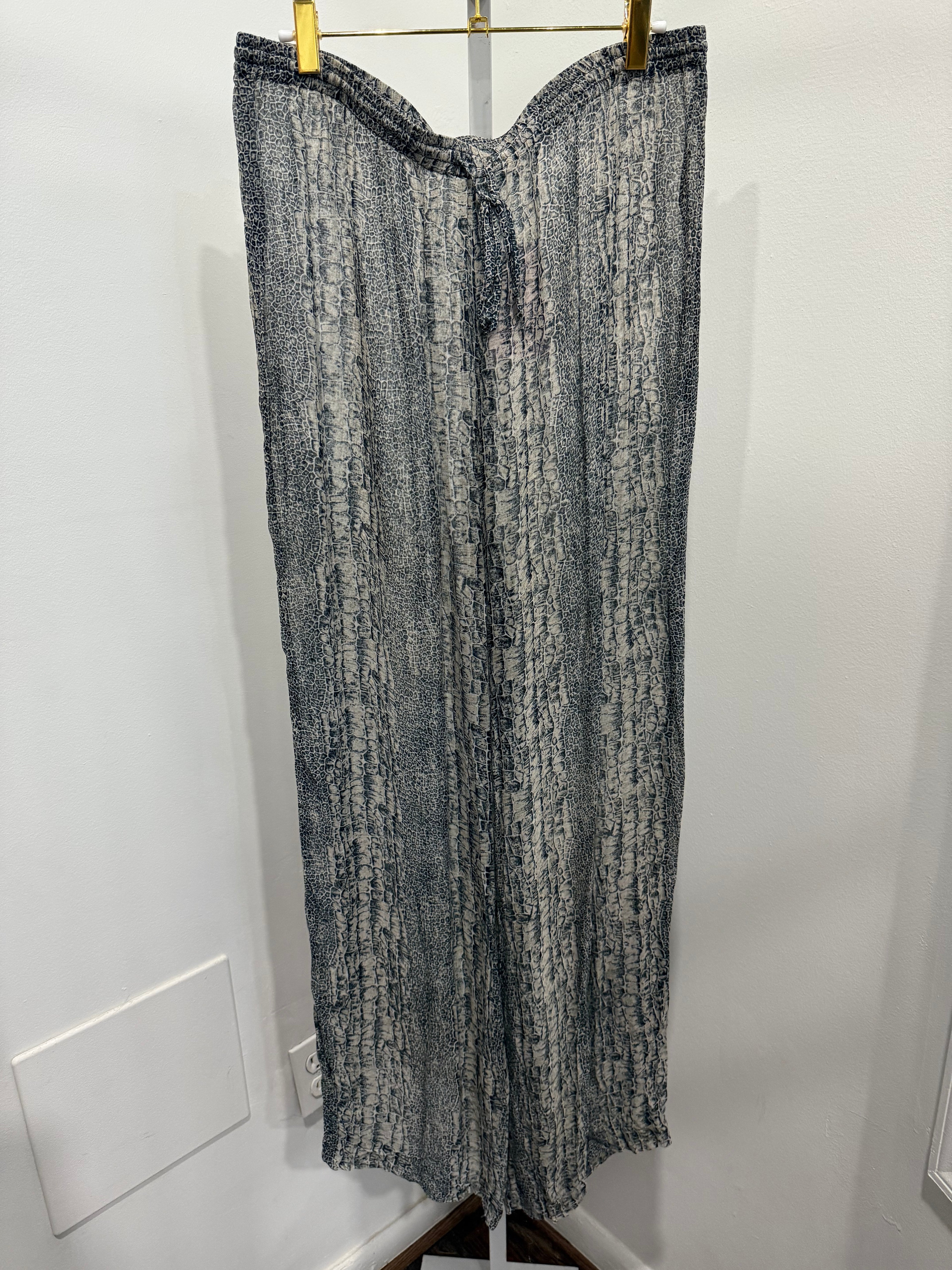 Sheer snakeskin pants