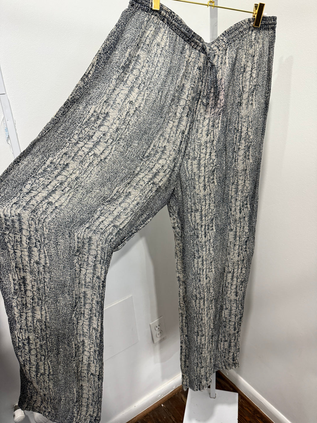 Sheer snakeskin pants