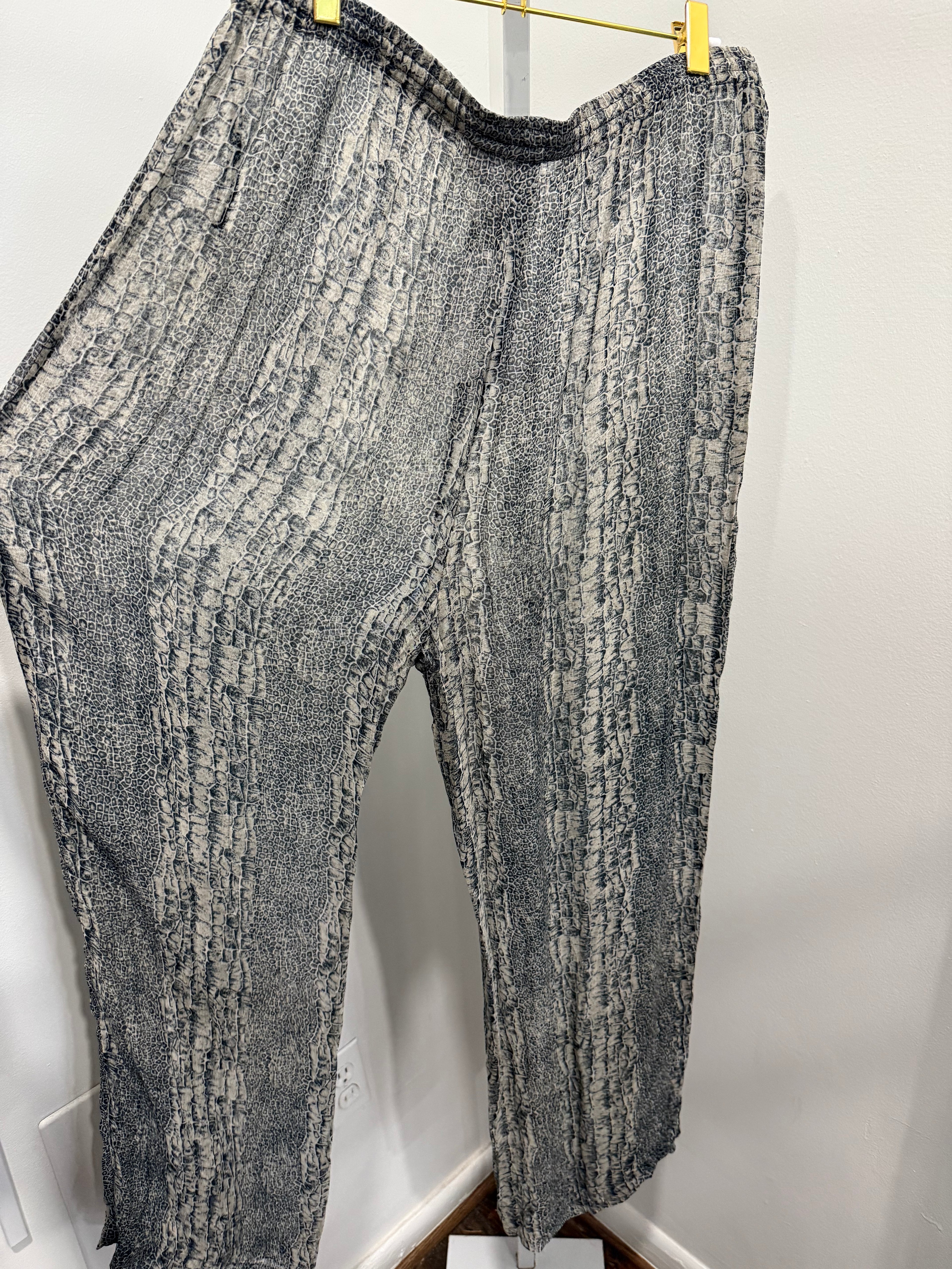 Sheer snakeskin pants