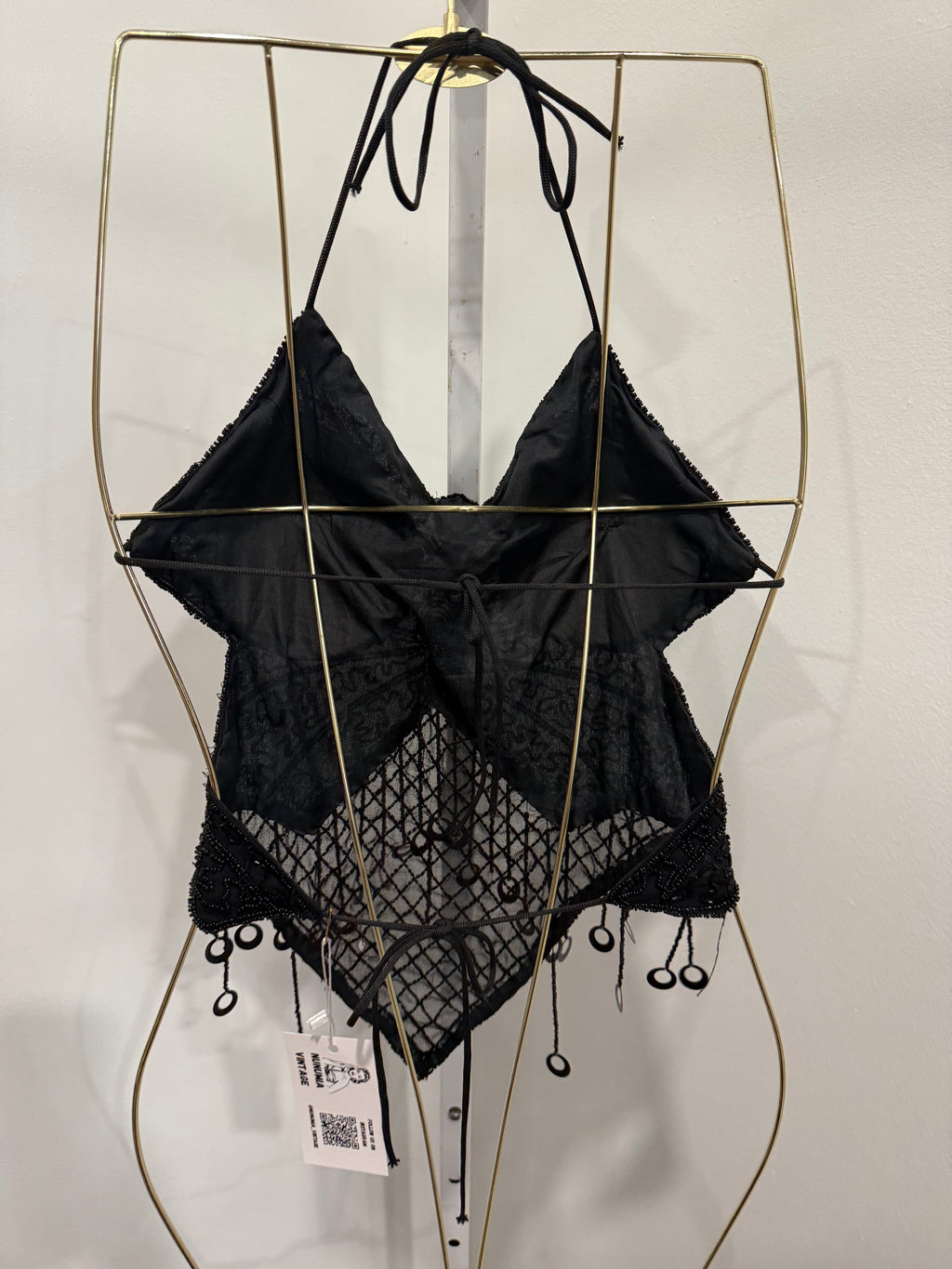 Black beaded butterfly corset