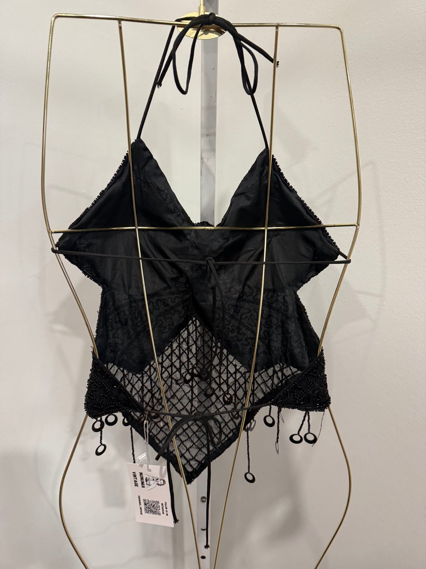 Black beaded butterfly corset
