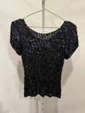 Black sequin short sleeve