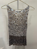 Tricolor silver sequin top