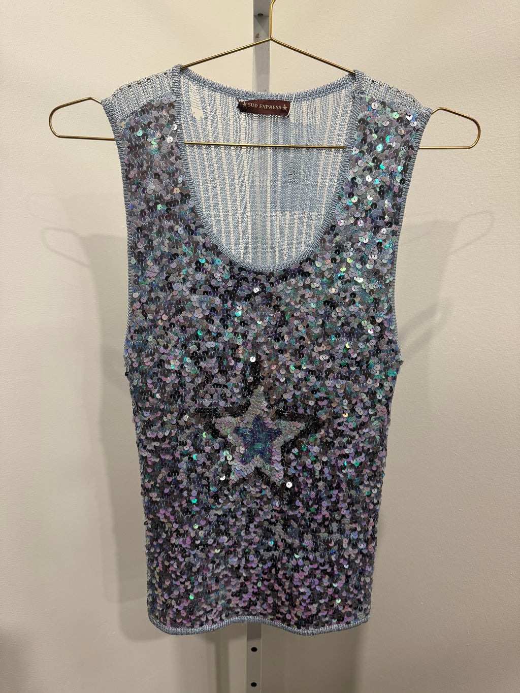 sequin top with star as is