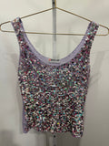 Purple Sequin 
Crochet Top 
Sleeveless