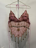 Pink beaded backless top