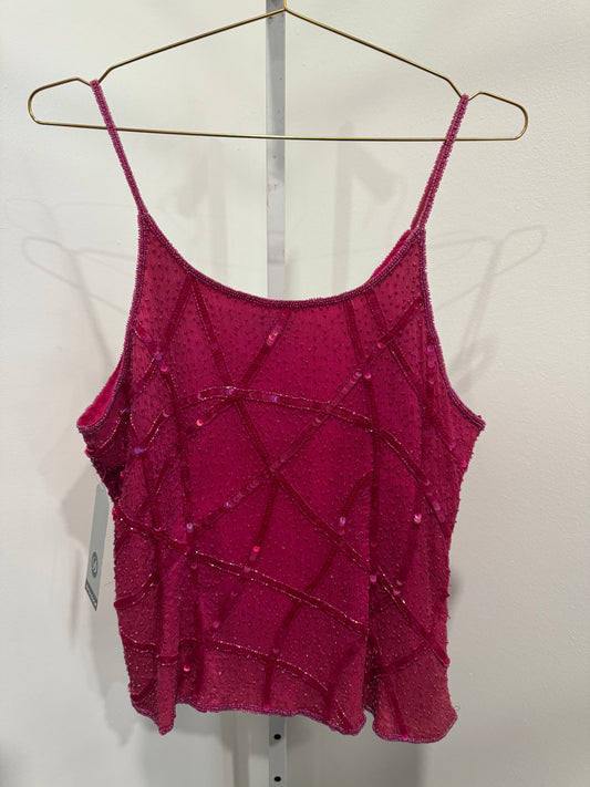 Beaded deadstock pink top