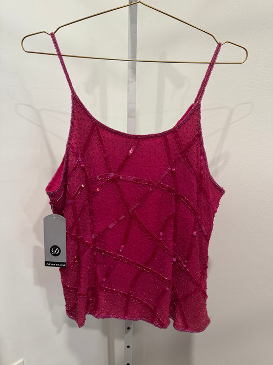 Beaded deadstock pink top