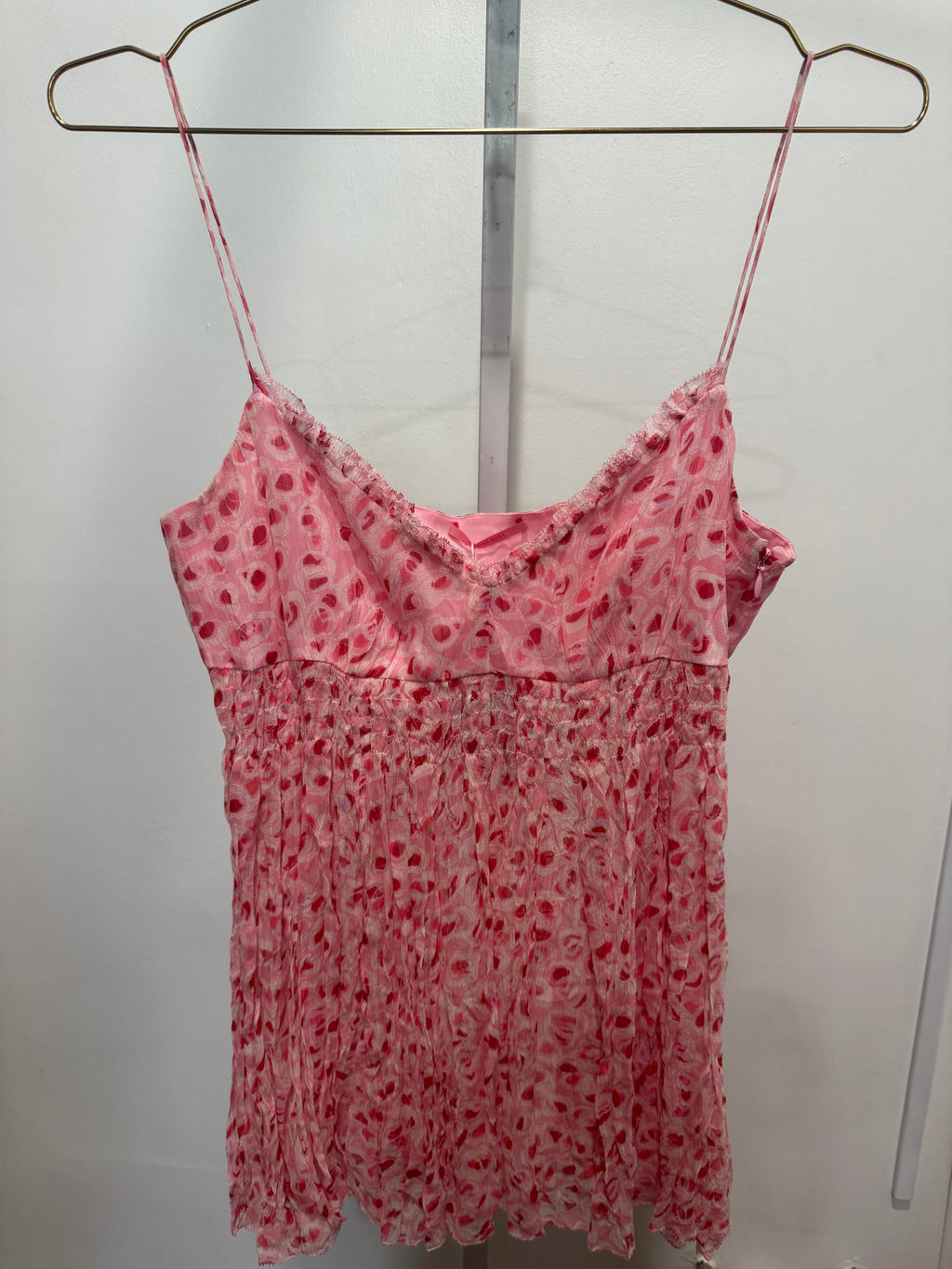 Pink floral silk set