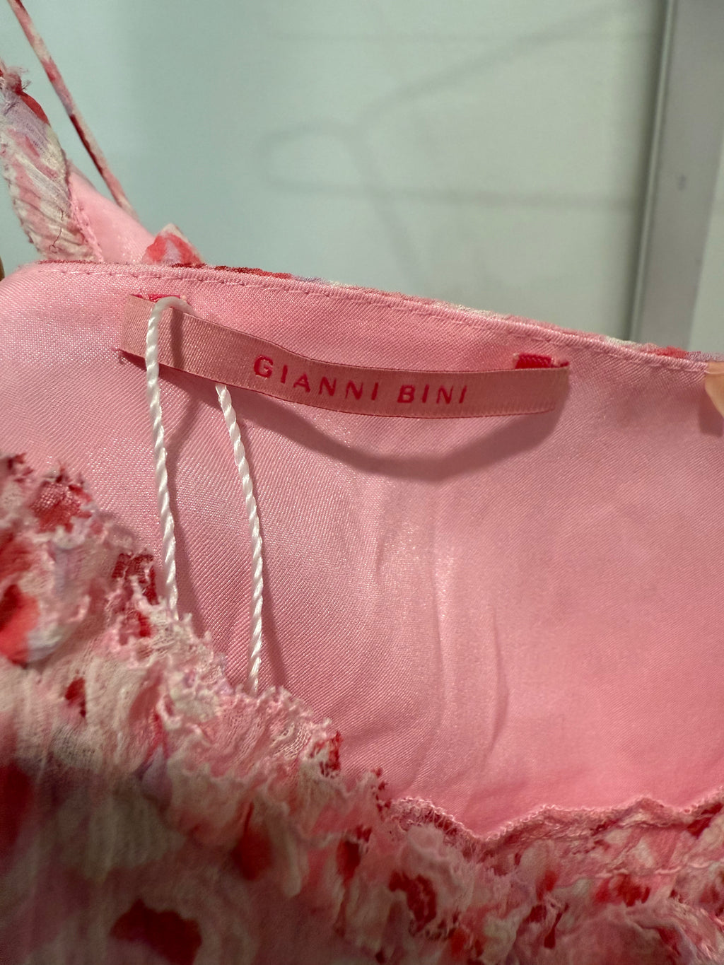 Pink floral silk set