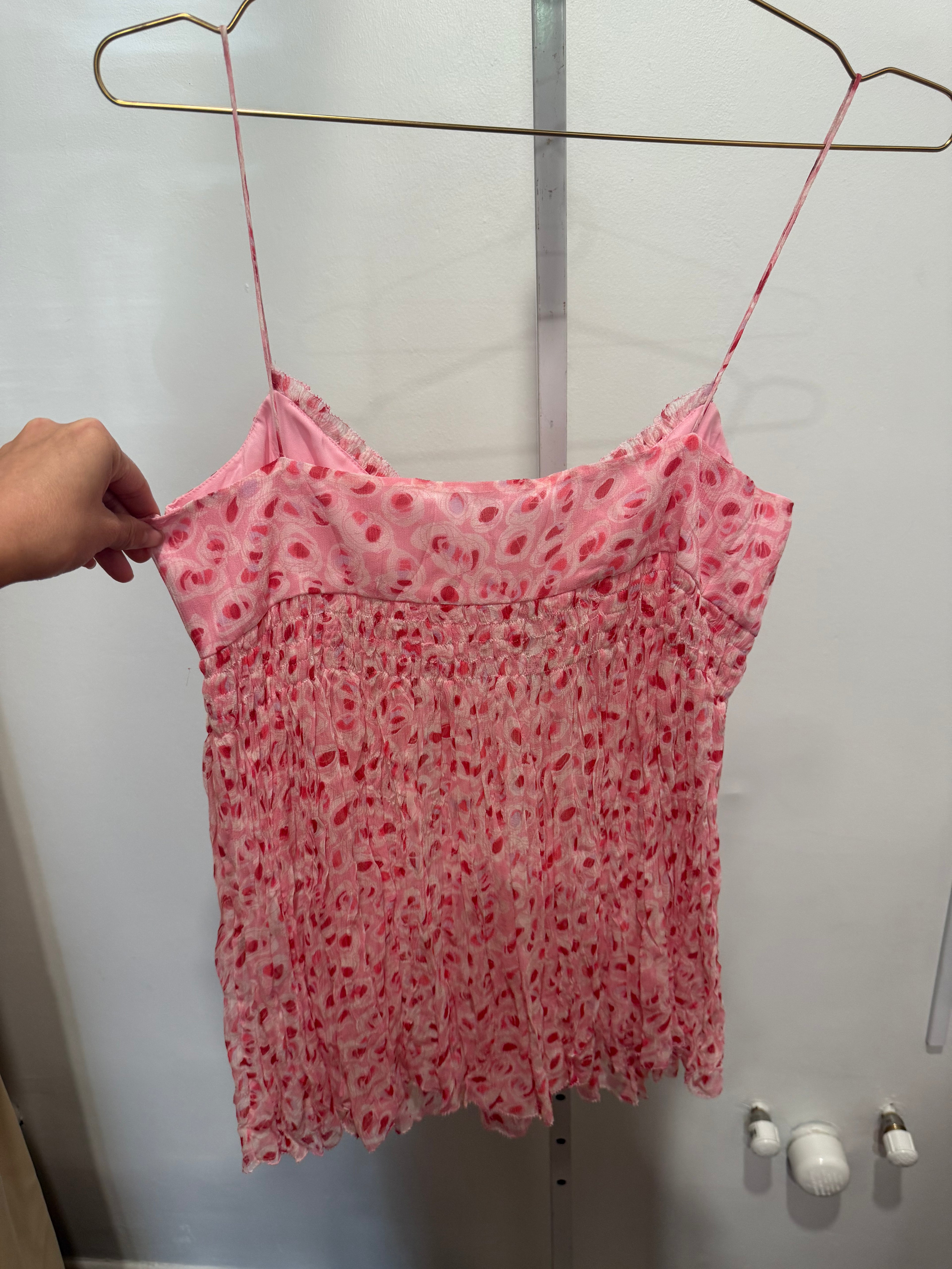 Pink floral silk set