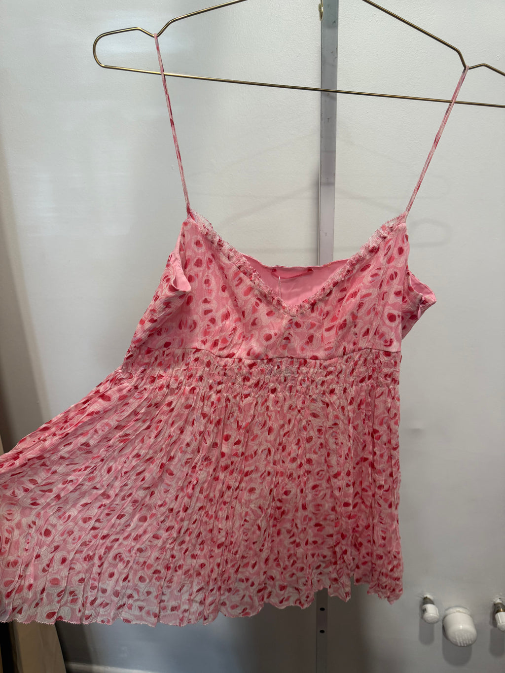 Pink floral silk set
