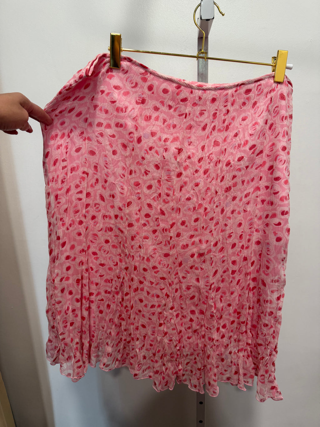 Pink floral silk set