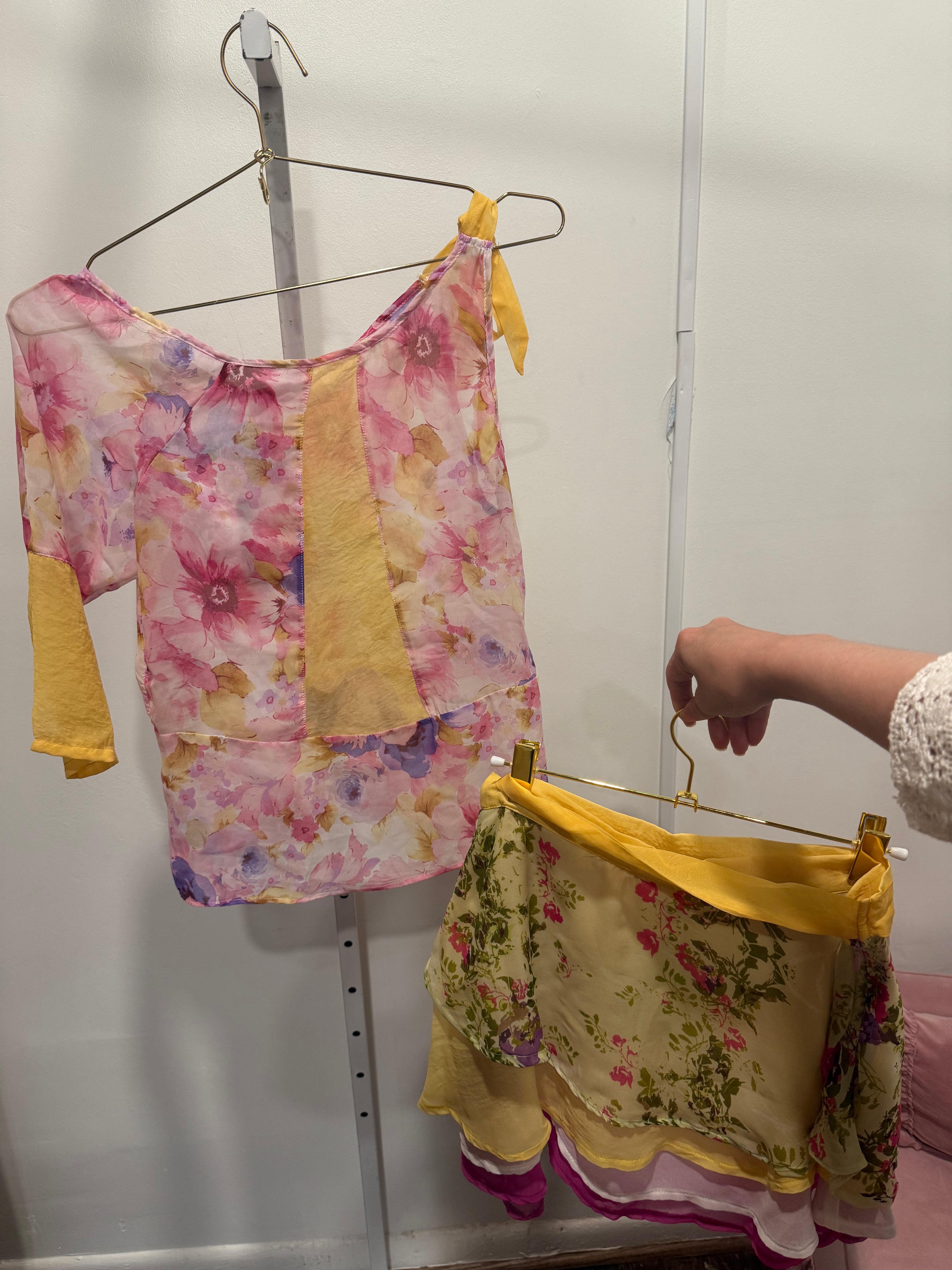 Floral silk Halter set