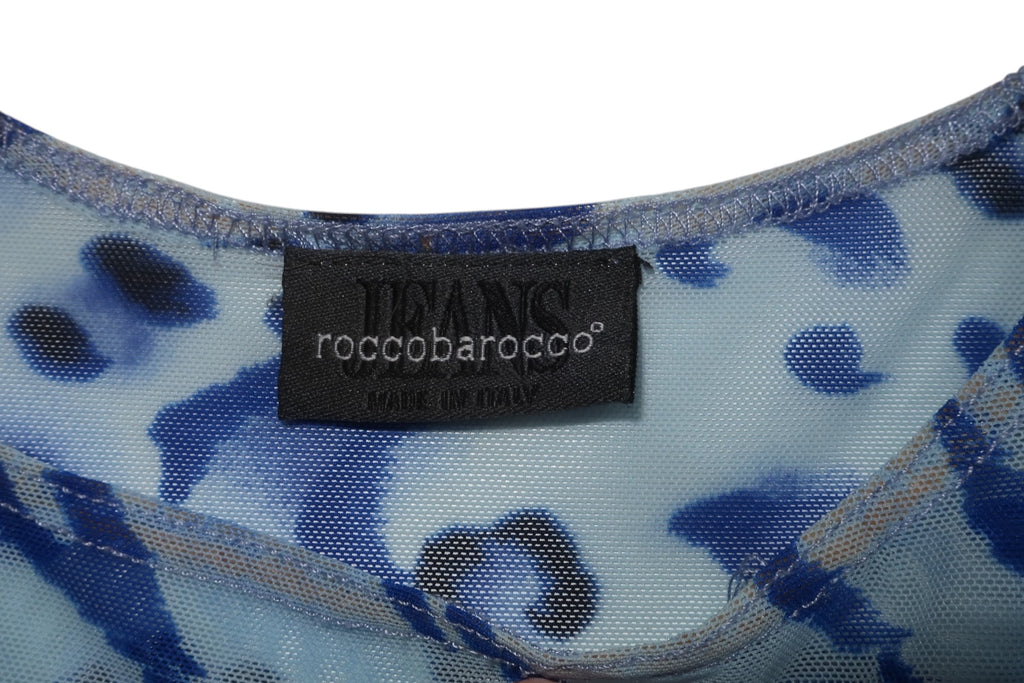 Roccobarocco Blue Cheetah Top