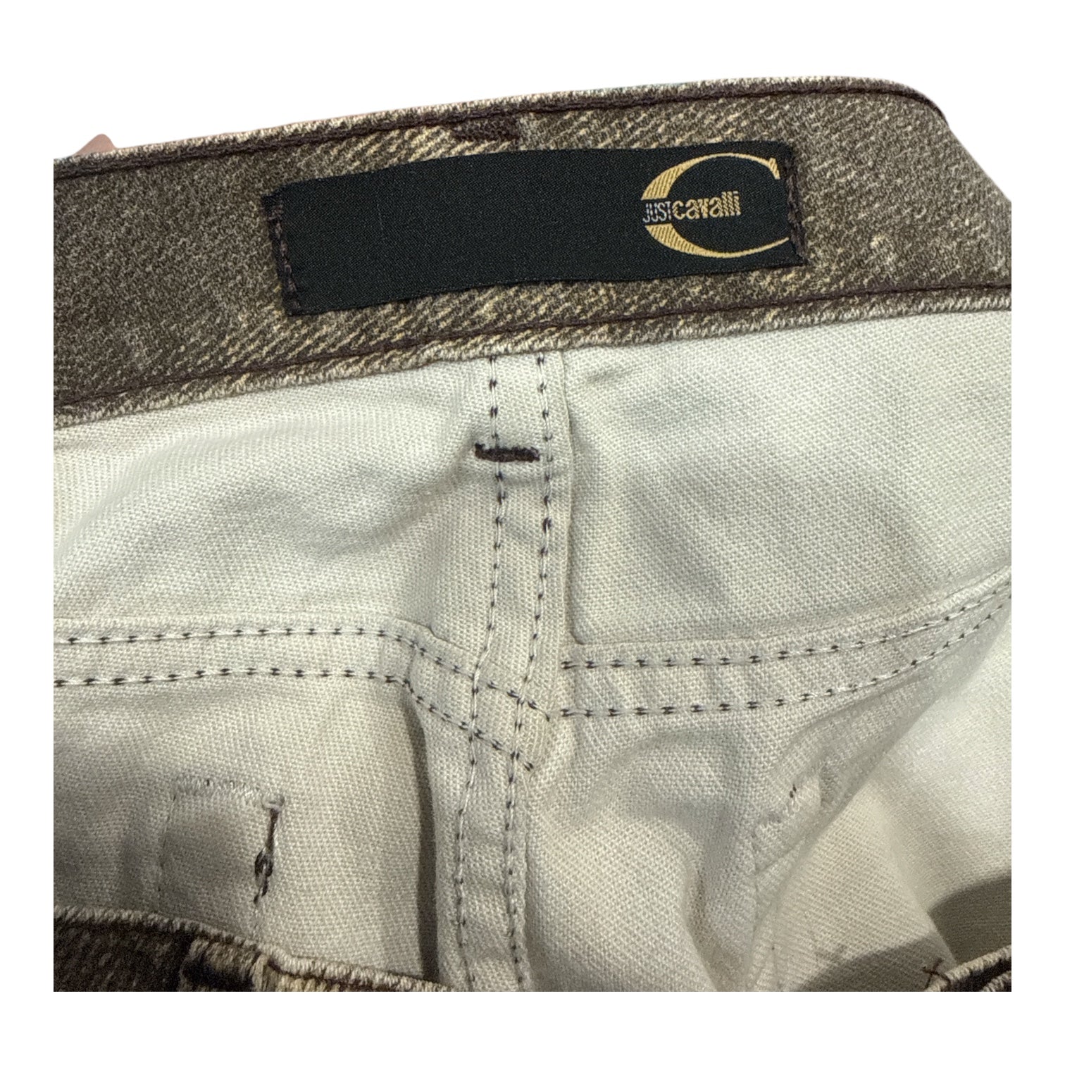 Cavalli Khaki Faded Jeans