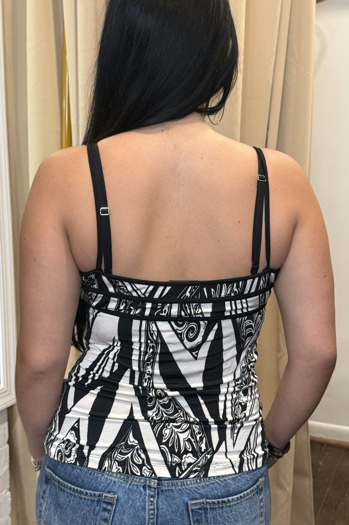 Cavalli b&w corsage top